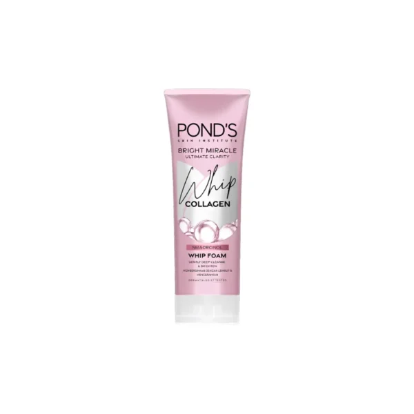 Pond's Bright Miracle Ultimate Clarity Whip Collagen Facial Foam 100ml – Niasorcinol & 10x Collagen Deep Cleanser (Imported)