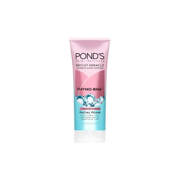 Pond's Bright Miracle Anti-Acne Thymo-BHA Facial Foam 100ml – Clear Smart Exfoliating Cleanser (Imported)