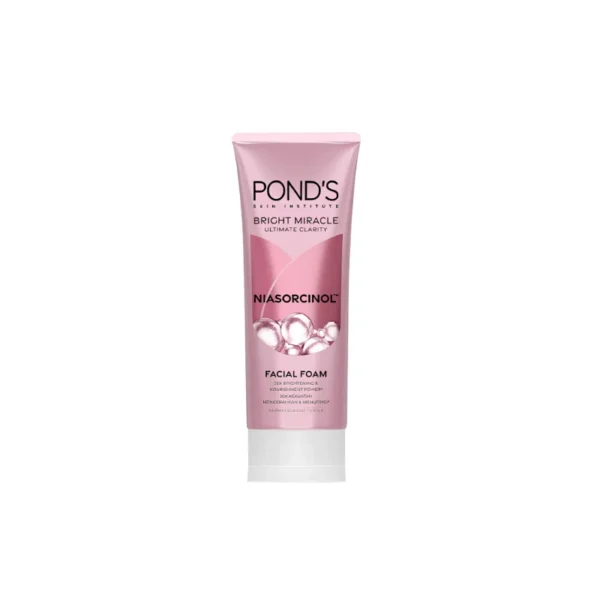 Pond's Bright Miracle Ultimate Clarity Scrub Facial Foam 100ml – Niasorcinol Exfoliating Brightening Cleanser (Imported)