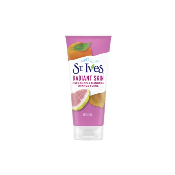 St. Ives Radiant Skin Pink Lemon & Mandarin Orange Face Scrub 150ml – 100% Natural Exfoliant Brightening Scrub (Imported)