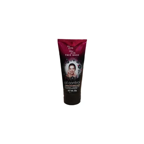 Glow & Lovely Oil Control Activated Charcoal Face Wash 50g – Anti-Shine Deep Pore Cleanser (Compact Travel Pack)