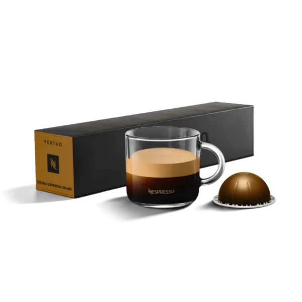 Nespresso Vertuo Line Double Espresso Chiaro Coffee Pods – 10 Capsules Sleeve (Imported)