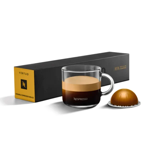 Nespresso Vertuo Line Double Espresso Dolce Coffee Pods – 10 Capsules Sleeve (Imported)