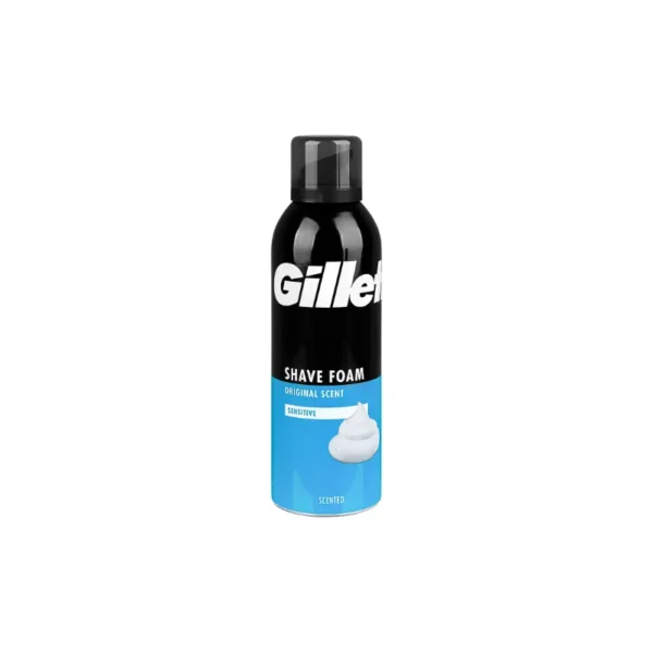 Gillette Classic Sensitive Skin Shave Foam 200ml – Original Scent Irritation Defense Shaving Cream (Imported)