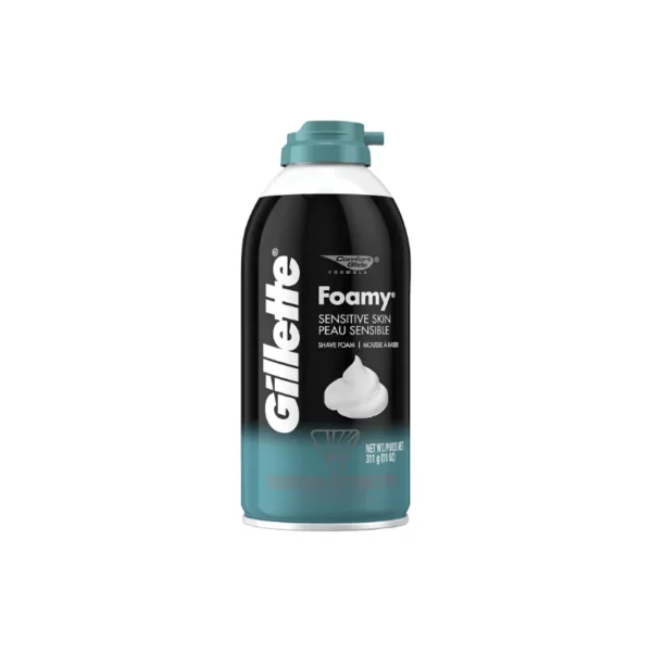 Gillette Foamy Sensitive Skin Shave Foam 311g (11 oz) – Comfort Glide Ultra-Rich Protective Shaving Mousse (Imported)