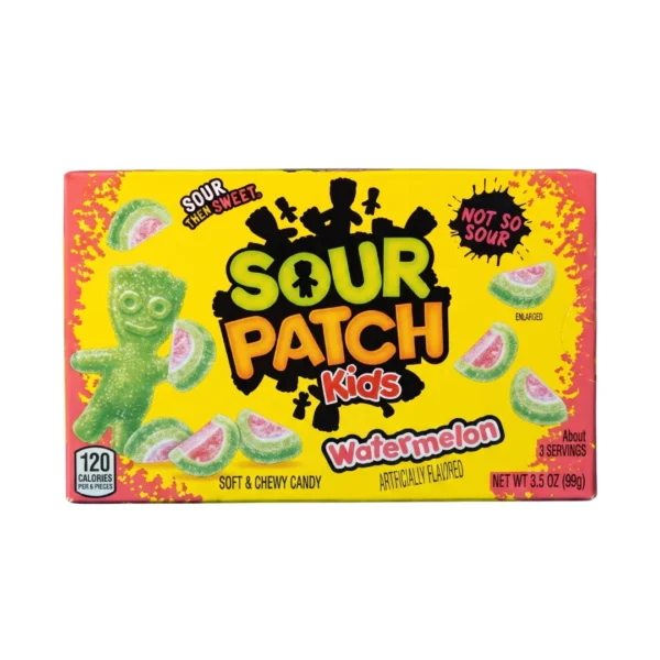Sour Patch Kids Watermelon Soft & Chewy Candy 99g (3.5 oz Theater Box) – Sour Then Sweet Fruit Flavored Gummy Candy (Imported USA)