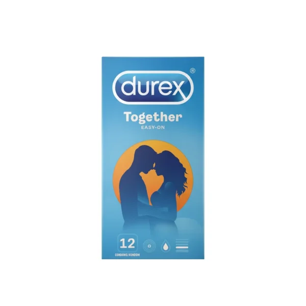 Durex Together Easy-On Condoms 12 Pack – Standard Fit Smooth Natural Rubber Latex Condoms (Imported)