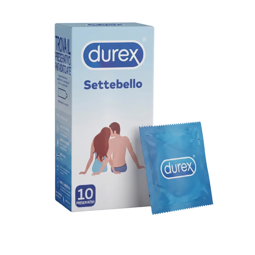 10 Durex Settebello Classico Condoms 10 Pack – Classic Fit Smooth Natural Rubber Latex Condoms (Imported) - Image 1