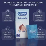 Durex Settebello Classico Condoms 10 Pack – Classic Fit Smooth Natural Rubber Latex Condoms (Imported) - Image 3