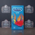 Durex Love Easy-On Condoms 12 Pack – Smooth Natural Rubber Latex Regular Fit Condoms (Imported) - Image 3