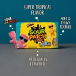 Sour Patch Kids Tropical Soft & Chewy Candy 99g (3.5 oz Theater Box) – Sour Then Sweet Exotic Fruit Flavored Gummy Candy (Imported USA) - Image 3