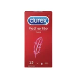 Durex Fetherlite Thin Condoms 12 Pack – Ultra Thin High Sensitivity Natural Rubber Latex Condoms (Imported)
