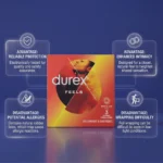 Durex Feel Thin / Feel Intimate Easy-On Condoms 3 Pack – Ultra Thin High Sensitivity Natural Rubber Latex Condoms (Imported) - Image 3