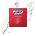 Durex Thin Feel Easy-On Condoms 3 Pack – Ultra Thin High Sensitivity Natural Rubber Latex Condoms (Imported)