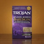 Trojan Studded BareSkin Condoms 10 Pack – Ultra-Thin Textured Premium Lubricated Natural Latex Condoms (Imported) - Image 2
