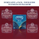 Durex Mutual Pleasure Condoms 3 Pack – Ribbed & Dotted Delay Climax Natural Rubber Latex Condoms (Imported) - Image 3