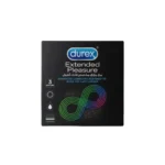 Durex Extended Pleasure Condoms 3 Pack – Benzocaine Delay Climax Natural Rubber Latex Condoms (Imported)