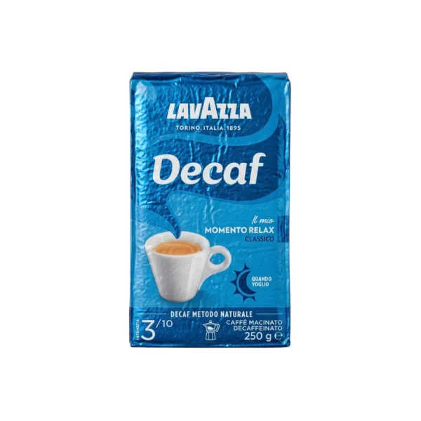 Lavazza Decaf Ground Coffee 250g – Imported Italian Decaffeinated Ground Roast (Intensity 3/10)