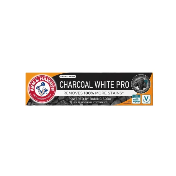 Arm & Hammer Charcoal White Pro Toothpaste 75ml – Imported Baking Soda & Activated Charcoal Whitening