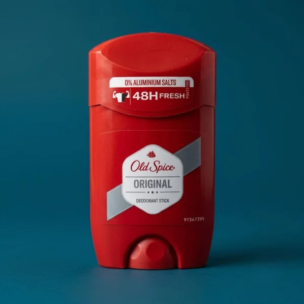 Old Spice Original Deodorant Stick 50ml (0% Aluminium Salts) – 48H Freshness for Men