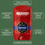 Old Spice Captain Deodorant Stick 50ml – 48H Freshness Scent of Fierce Ocean - Image 3