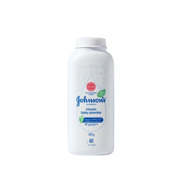 Johnson's Classic Cornstarch Baby Powder 200g – Imported Natural Moisture Absorbing Gentle Powder