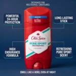 Old Spice High Endurance Pure Sport Deodorant Stick for Men - 85g / 3 oz - Image 3