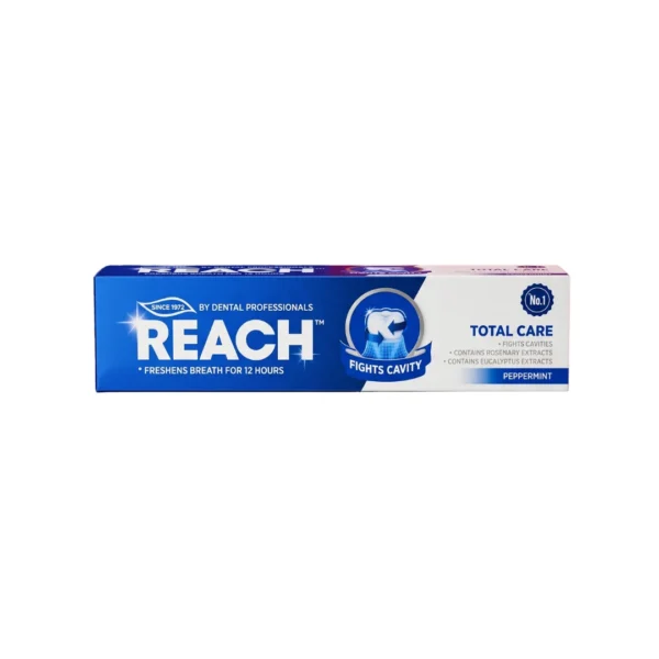 REACH Total Care Fights Cavity Peppermint Toothpaste 100g – Imported Herbal Rosemary & Eucalyptus
