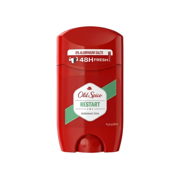 Old Spice Restart Deodorant Stick 50ml (0% Aluminium Salts) – 48H Fresh Scent for Men