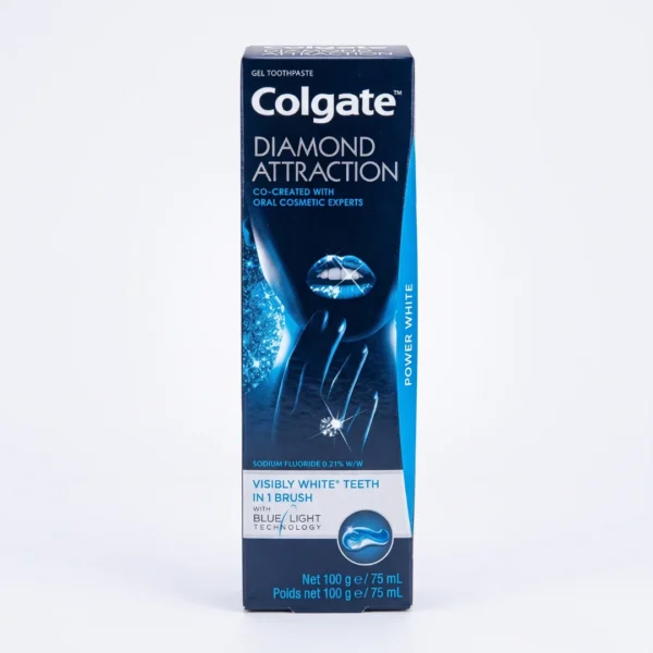Colgate Diamond Attraction Power White Gel Toothpaste 75ml (100g) – Imported Blue Light Technology Oral Care