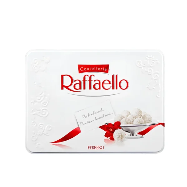 Ferrero Confetteria Raffaello Tin Box 300g – Premium Imported Coconut Almond Chocolates Gift Edition