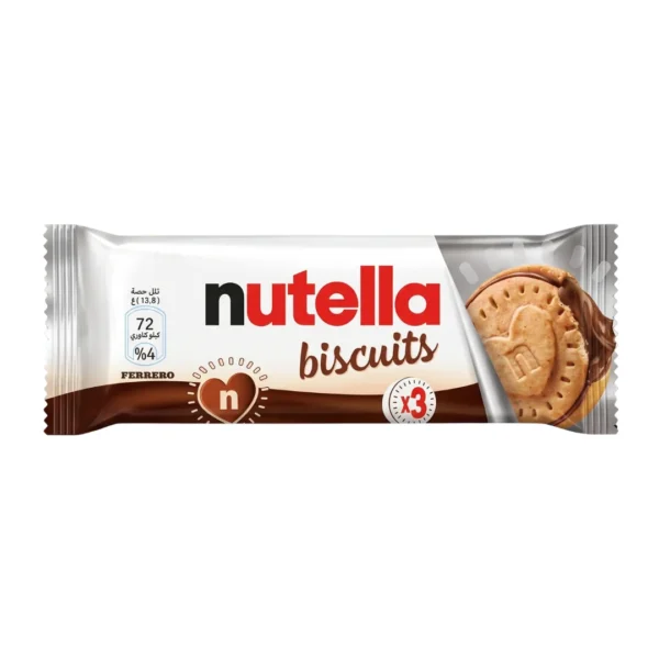 Nutella Biscuits T3 Pack (41.4g) – Imported Golden Baked Biscuits Filled with Nutella Cream